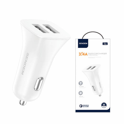 声顿D66车充--3.4A双usb车载充电器 商品图4