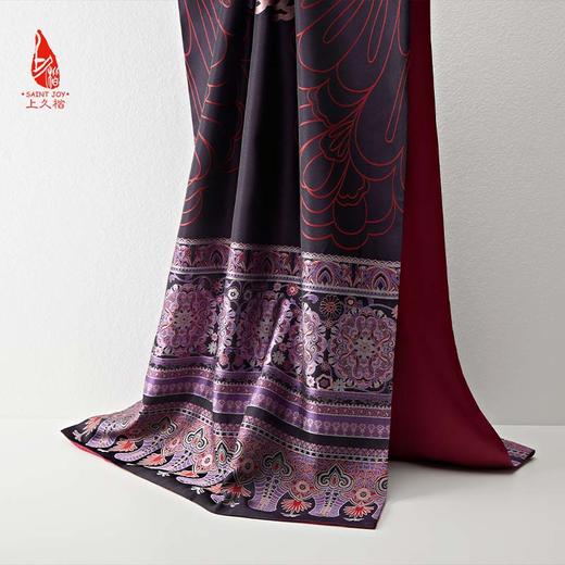 SAINTJOY/上久楷宋锦双面披肩 绽放·雪青色 孔雀兰CJ13265 商品图13