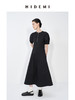 HIDEMI 极简显瘦小圆领立体收腰拉链泡泡袖连衣裙 商品缩略图2