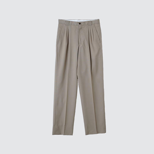 YOKE 3PLEATED WIDE LEG TROUSERS 羊毛垂坠宽松锥形长裤 商品图4