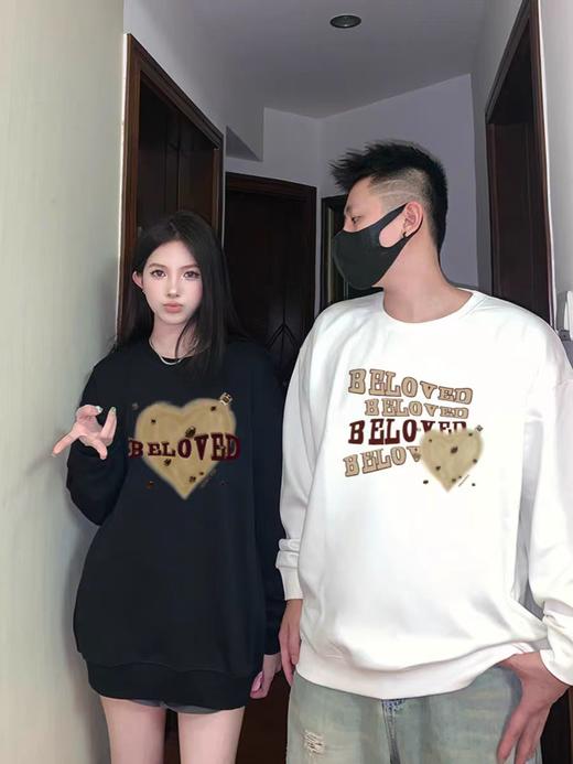 【YW】无忧购春夏韩系百搭休闲时尚印花320g毛圈情侣卫衣（截单后7-15天发货)25年清仓捡漏 商品图6