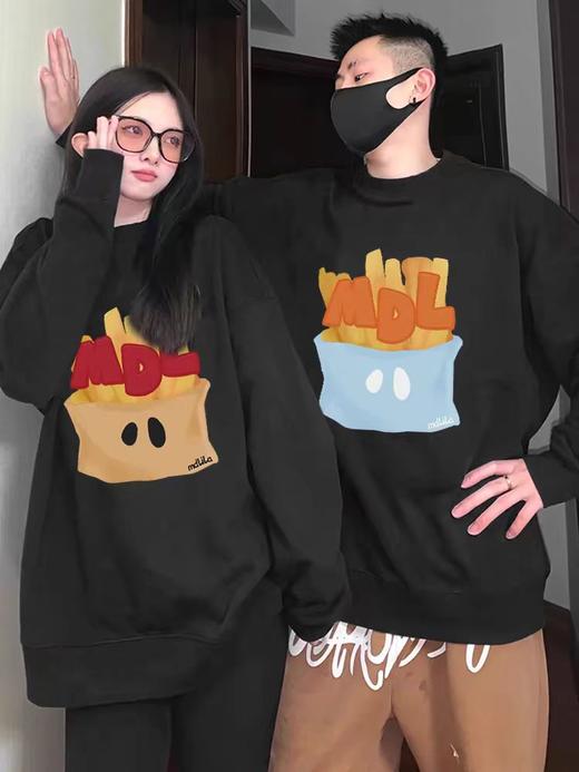 【YW】无忧购春夏韩系百搭休闲时尚印花320g毛圈情侣卫衣（截单后7-15天发货)25年清仓捡漏 商品图9