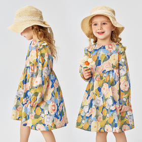 【纯棉】【90-140】【精典泰迪】女童春秋长袖连衣裙艺术童年