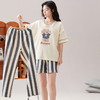 夏季【睡衣女款 短袖纯棉三件套】带胸垫可外穿 休闲宽松 夏天家居服套装 商品缩略图3