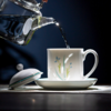 富玉 景德镇玲珑陶瓷茶杯春妍水杯大容量 带盖茶杯办公杯 商品缩略图2