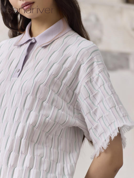 精梳棉polo领流苏连衣裙SJS96W031N 商品图1