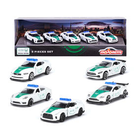 Majorette 美捷轮 迪拜收藏警车组合A | 日产GTR福特野马奔驰GT汽车模型 3岁+