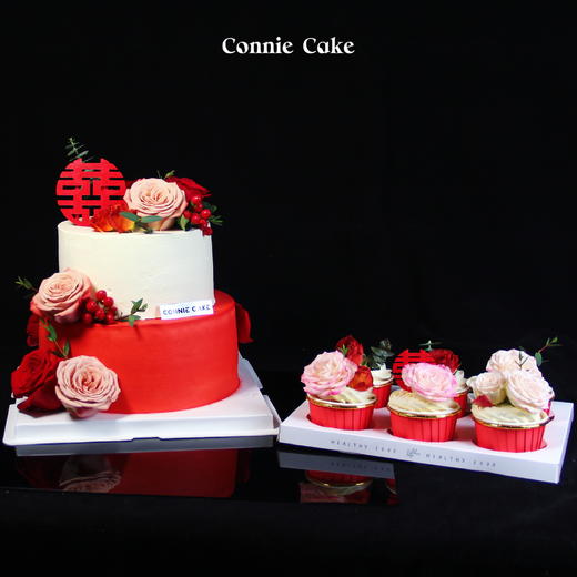 【1525】简约高级订婚结婚蛋糕+杯子蛋糕 商品图0