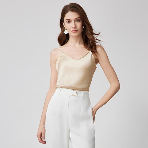 EITIE爱特爱春季新款纯色百搭显瘦吊带小背心小上衣7313012 商品图3
