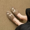 【预售5天】复古乐福鞋，磨砂刺绣平跟女单鞋一脚蹬小皮鞋NJMK&K890 商品缩略图2