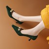 【预售5天】新中式国风绿色细跟高跟鞋，法式优雅尖头浅口秀禾不累脚单鞋婚鞋SLK&C532 商品缩略图1