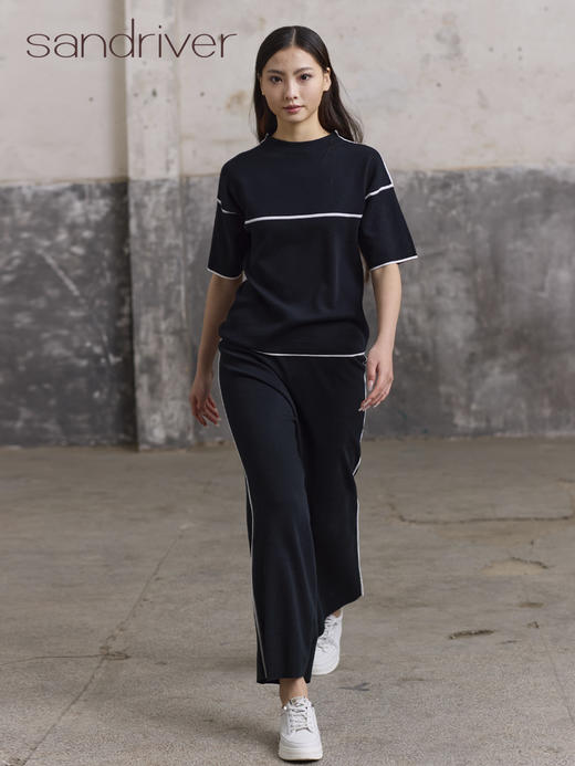 精梳棉半高领短袖上衣SJS96W020N 商品图5