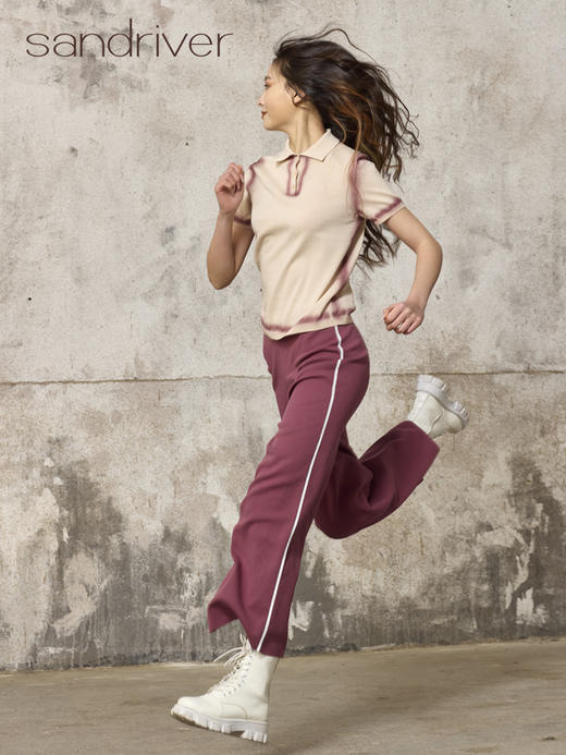 精梳棉针织宽腿裤SJS96K021N 商品图5