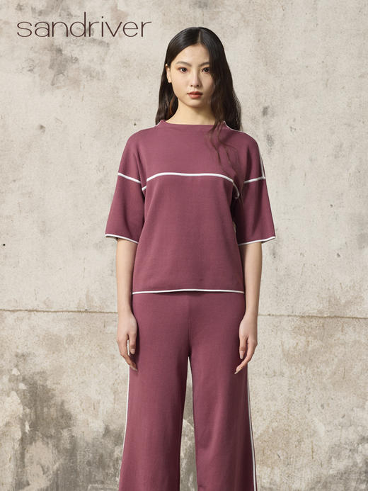 精梳棉半高领短袖上衣SJS96W020N 商品图6