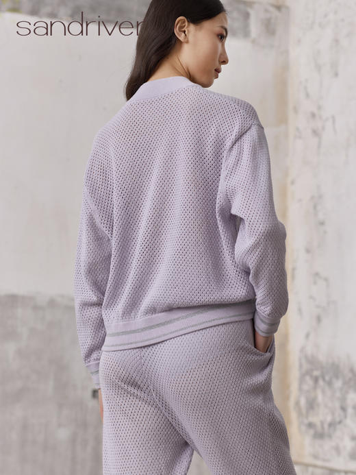 精梳棉镂空拉链夹克衫SJS96W008N 商品图1