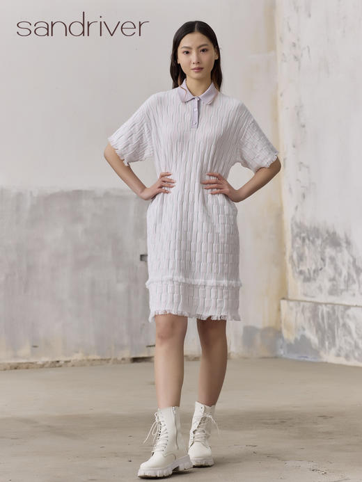 精梳棉polo领流苏连衣裙SJS96W031N 商品图2