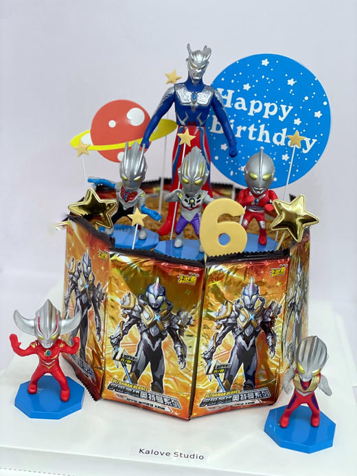 奥特曼卡片男孩周岁蛋糕（数字备注） 商品图0