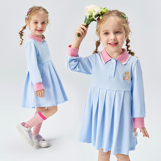 【90-140】【精典泰迪】女童春秋长袖POLO裙清爽学院裙 商品图3