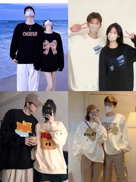 【YW】无忧购春夏韩系百搭休闲时尚印花320g毛圈情侣卫衣（截单后7-15天发货)25年清仓捡漏