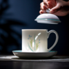 富玉 景德镇玲珑陶瓷茶杯春妍水杯大容量 带盖茶杯办公杯 商品缩略图0