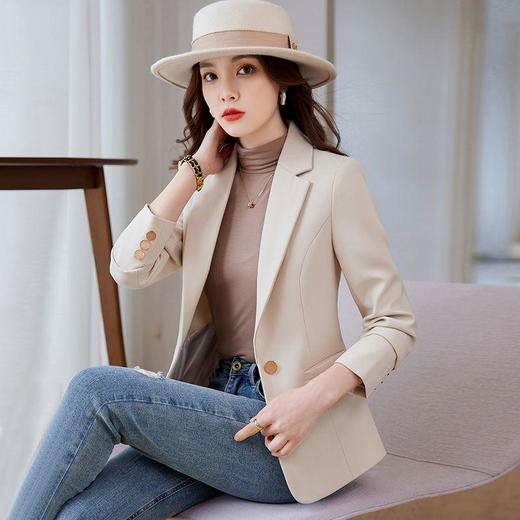 TZF-小个子咖色西装外套女短款修身显瘦韩版高档气质西服 商品图7