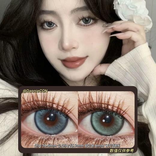 Pfgirlcon半年抛·蓝莓气泡&青柠气泡·14.5mm(着色参考13.9mm) 0-800度(有525/575) 非离子·(建议佩戴3-4个月左右更换) 商品图0