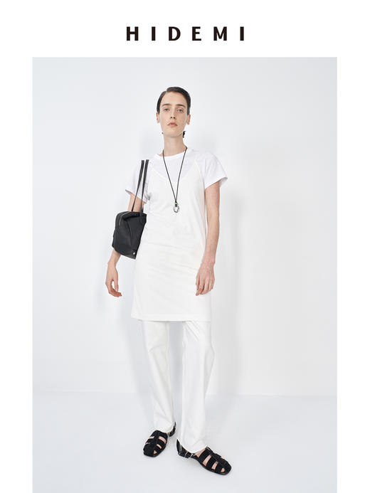 HIDEMI 极简V领缎面细吊带经典打底连衣裙 商品图7