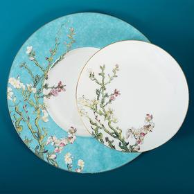 轻奢餐具摆台套装骨瓷碗碟盘勺定制餐厅会所欧式酒店陶瓷盘子