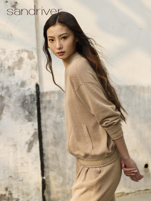 精梳棉镂空拉链夹克衫SJS96W008N 商品图5