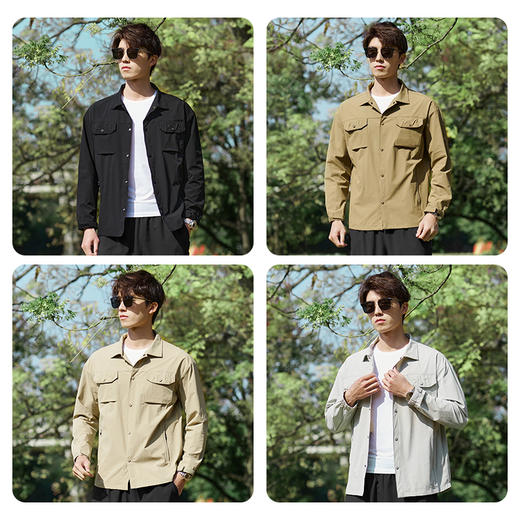 【防晒衣】【新款DK】大依优型大码防晒衣翻领外套夹克加肥加大肥佬休闲上衣男士胖子潮流 商品图2