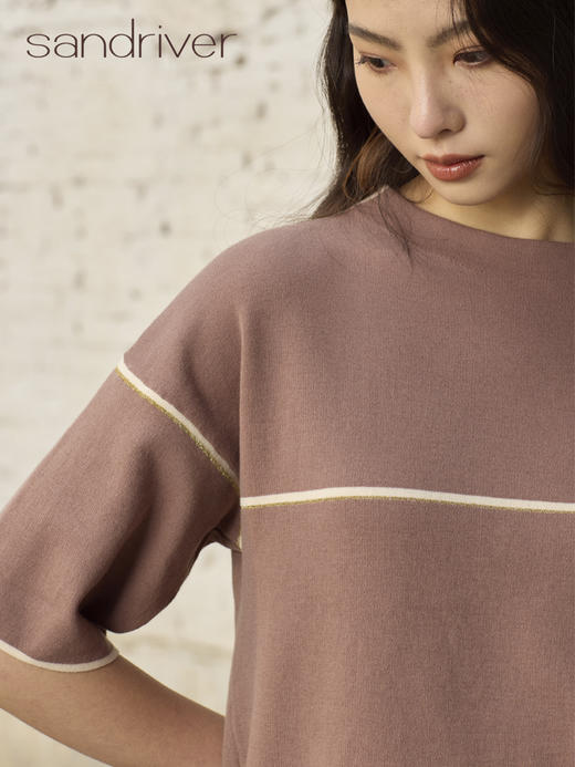 精梳棉半高领短袖上衣SJS96W020N 商品图1