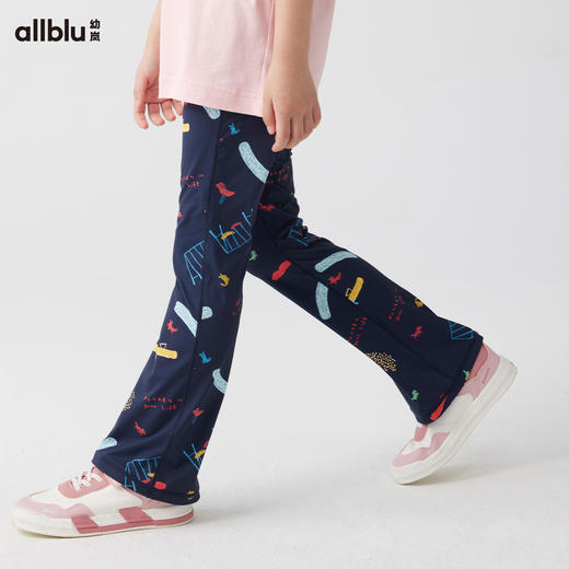 【好友特惠】幼岚「薄荷皮」喇叭裤高弹透气肤感凉爽24春季新款女童儿童打底裤ZY 商品图1