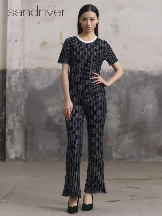 精梳棉自带流苏圆领衫SJS96W009A 商品图4