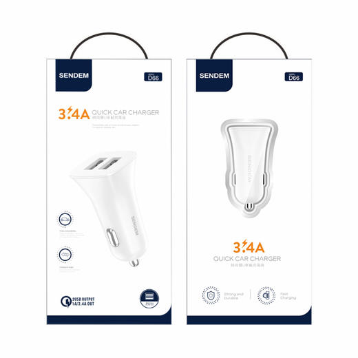 声顿D66车充--3.4A双usb车载充电器 商品图3