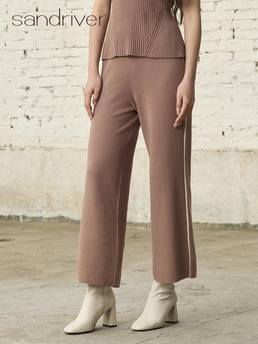 精梳棉针织宽腿裤SJS96K021N 商品图0