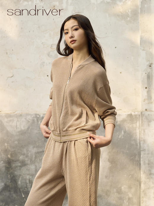 精梳棉镂空拉链夹克衫SJS96W008N 商品图2