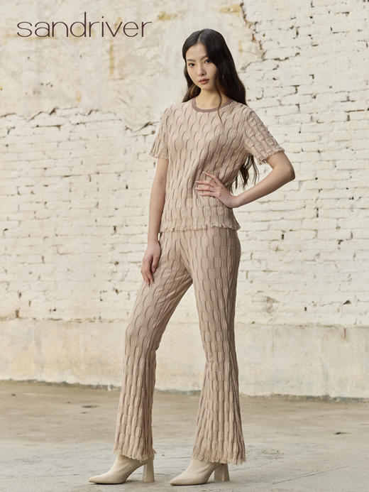 精梳棉自带流苏圆领衫SJS96W009A 商品图3