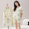 夏季【睡衣女款 短袖纯棉三件套】带胸垫可外穿 休闲宽松 夏天家居服套装 商品缩略图0