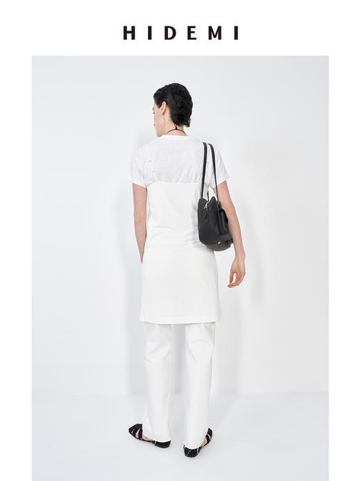 HIDEMI 极简V领缎面细吊带经典打底连衣裙 商品图8