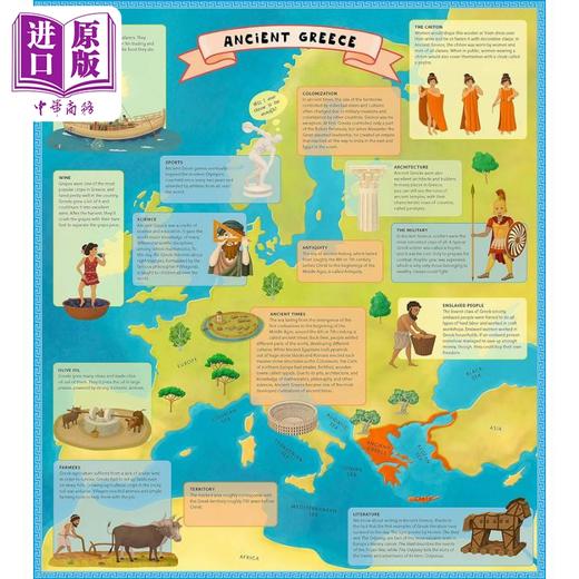 【中商原版】古代文明地图册 希腊 Atlas of Ancient Greece 英文原版 儿童科普绘本 知识百科人文百科 精装进口 儿童读物 商品图2