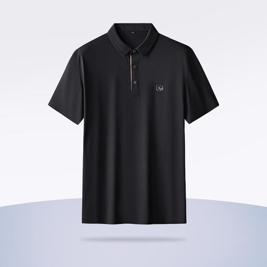 【新款DK】大依优型大码男装短袖Polo衫翻领冰丝高弹提花小格无痕加肥加大透气吸汗夏季上衣半袖t恤夏装 商品图1