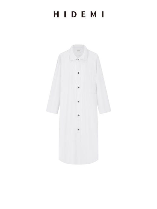 HIDEMI 极简微褶皱立领设计感宽松大廓形薄款多穿式长风衣 商品图10