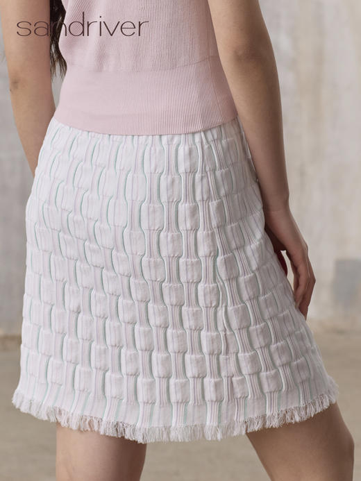 精梳棉自带流苏短裙SJS96W030N 商品图1