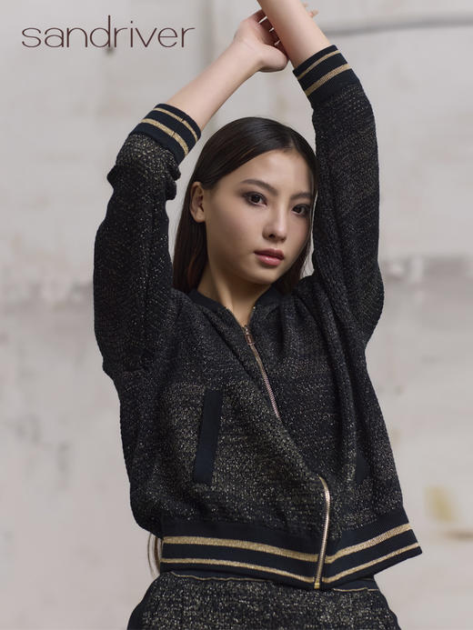 精梳棉镂空拉链夹克衫SJS96W008N 商品图6