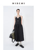 HIDEMI 极简设计感新款初春吊带V领式拼接压褶水洗棉夏季女装连衣裙 黑色/白色 商品缩略图7