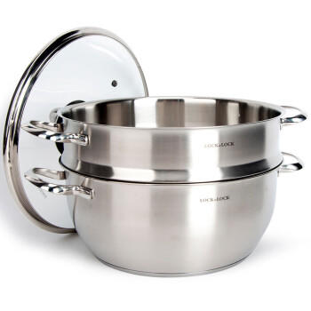 乐扣乐扣（LOCK&LOCK）不锈钢蒸锅 家用大容量蒸锅28CM二层蒸锅汤锅套装组合电磁炉锅具 商品图3