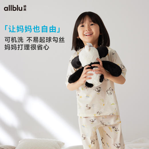 【好友特惠-中国博物馆系列】幼岚「王牌桉树皮」新中式七分袖儿童家居服ZY 商品图3