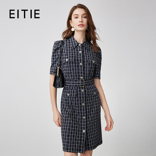 EITIE爱特爱修身显瘦收腰印花连衣裙7307023 商品图0