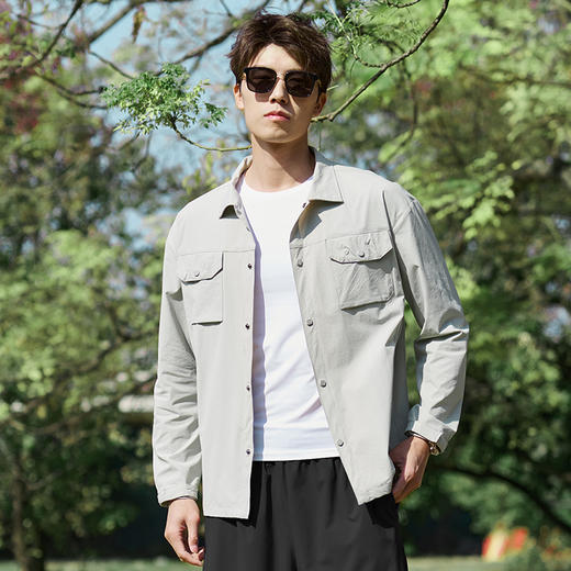 【防晒衣】【新款DK】大依优型大码防晒衣翻领外套夹克加肥加大肥佬休闲上衣男士胖子潮流 商品图1