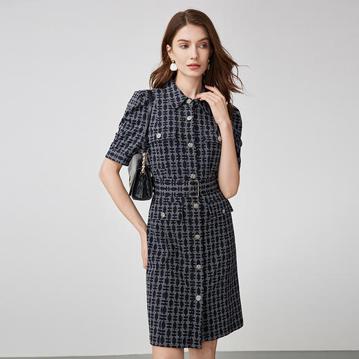 EITIE爱特爱修身显瘦收腰印花连衣裙7307023 商品图1